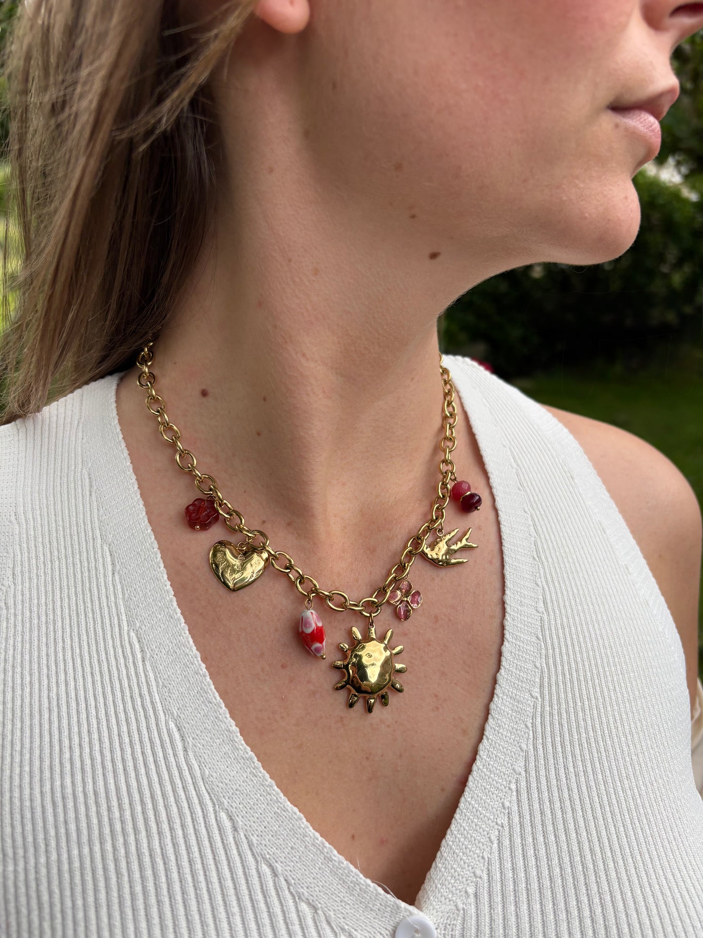 Collier Chaîne Dorée & Breloques - Collier Roxane