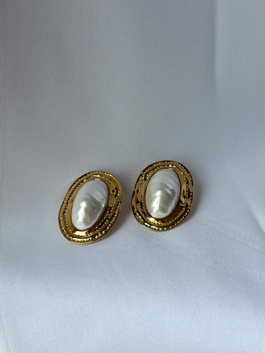 Boucles d'Oreilles Puces Cabochon Ovale - Boucles Romana