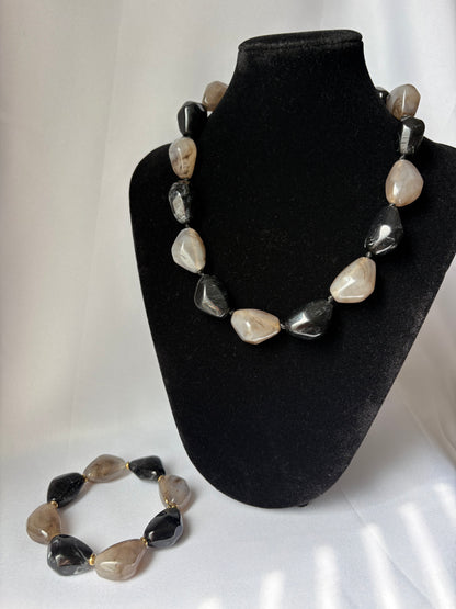 Collier Perles Résine Facettées - Collier Mara