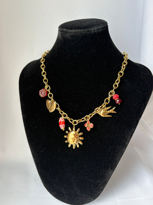 Collier Chaîne Dorée & Breloques - Collier Roxane