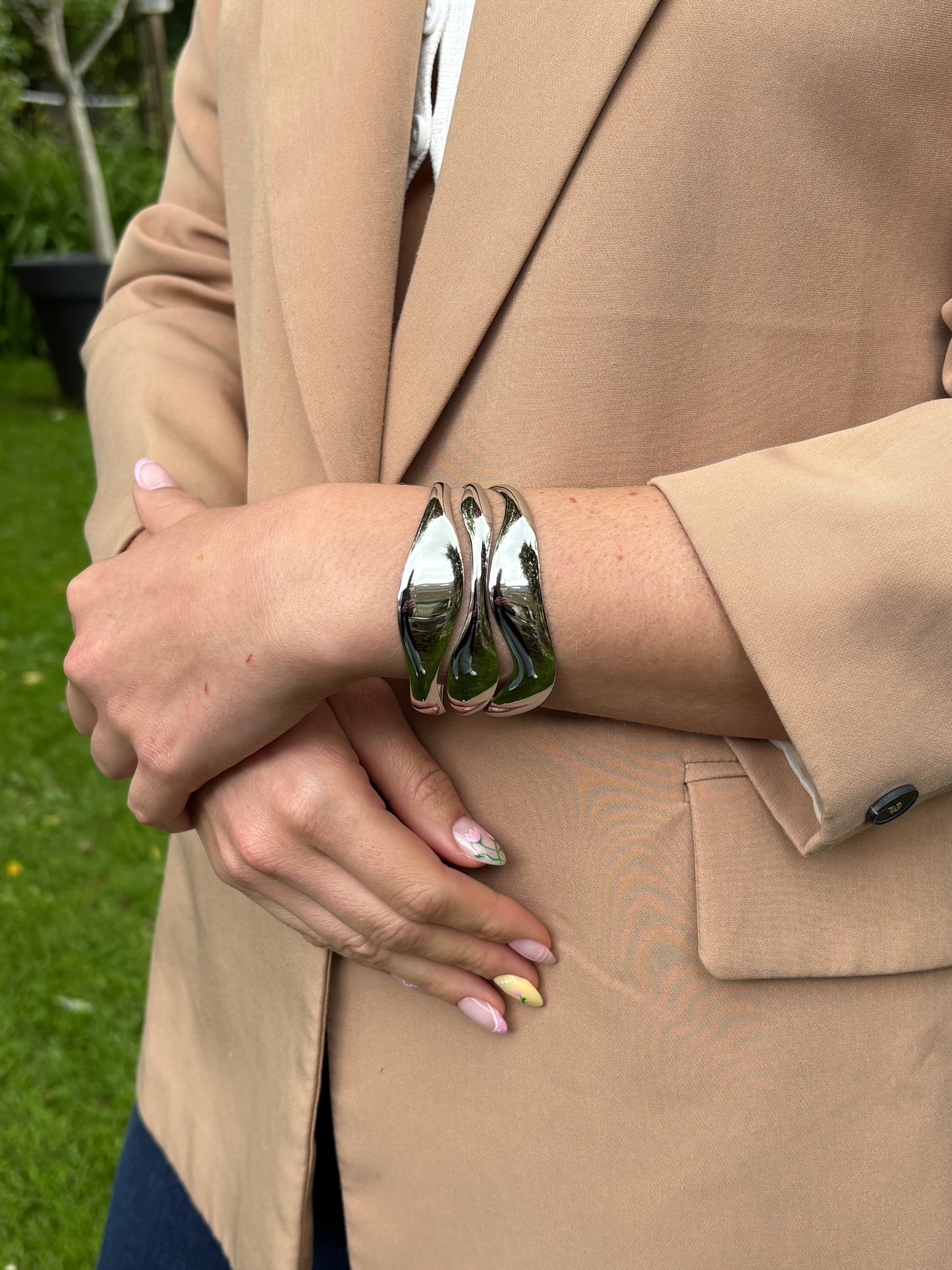 Bracelet Manchette 3 Lignes Ondulées - Bracelet Iris