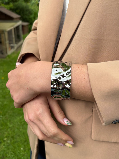 Bracelet Manchette Large Martelée - Bracelet Naomi