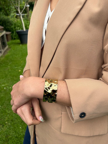 Bracelet Manchette Large Martelée - Bracelet Naomi