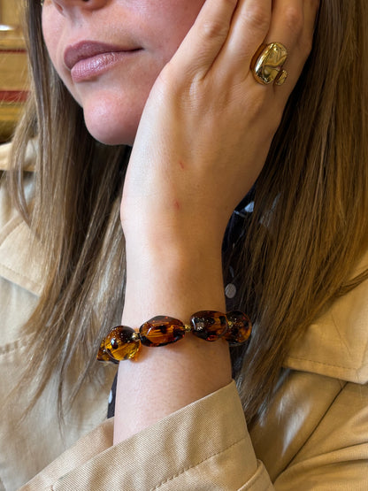 Bracelet Élastique Perles Résine Acétate Colorées - Bracelet Rio